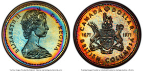 Elizabeth II 4-Piece Lot of Certified Specimen "British Colombia Centennial" Dollars 1971 SP68 PCGS, Royal Canadian mint, KM80. Amazing color on each ...