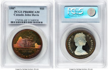 Elizabeth II 3-Piece Lot of Certified Proof "Davis Strait" Dollars 1987 PCGS, 1) Dollar - PR68 Deep Cameo 2) Dollar - PR67 Deep Cameo 3) Dollar - PR66...