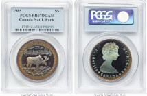 Elizabeth II 4-Piece Lot of Certified Proof "Commemorative" Dollars PCGS, 1) Dollar 1985 - PR67 Deep Cameo, Royal Canadian mint, KM143. National Parks...