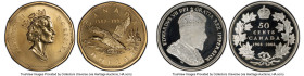 Elizabeth II Pair of Certified Commemorative Issues PCGS, 1) Specimen "Flying Loon" Dollar 1997 - SP69, Royal Canadian mint, KM291. 10th Anniversary o...