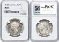British India. Victoria Pair of Certified Rupees 1840 (b & c) MS61 NGC, Calcutta mint, KM458.2. HID09801242017 © 2024 Heritage Auctions | All Rights R...