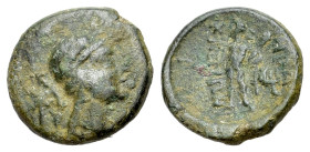 Italy, Lucania, Heraklea Bronze circa 276-250 and later, Æ (13mm., 2.08g.) Helmeted head of Athena r. Rev. Heracles standing r., holding phiale, club,...
