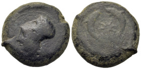 Sicily, Syracuse. Time of Dionysios I, c. 405-367 BC. Æ (29.2mm,33.2g). Head of Athena to l., wearing laureate Corinthian helmet. R/ Sea-star between ...