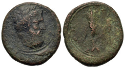 Sicily, Syracuse. Timoleon and the Third Democracy (344-317 BC). Æ Hemidrachm (24mm,10.2g). Struck circa 344-339/8 BC. Laureate head of Zeus Eleutheri...