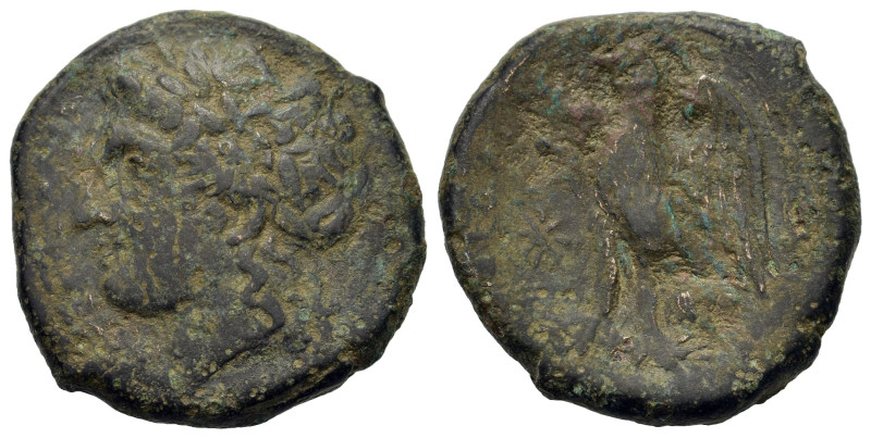 Sicily, Syracuse. Hiketas II (287-278 BC). Æ litra (23mm,9.8g). Laureate head of...
