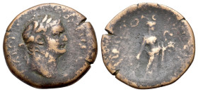 Domitian (81-96). Cilicia, Irenopolis-Neronias. Æ (22mm, 5.94g, 12h). Laureate head right R/ Hygieia standing facing, head right, holding branch and f...