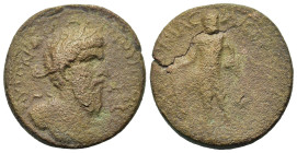 Lucius Verus (161-169). Cilicia. Ilistra. Æ (24.8mm,11g). Laureate and cuirassed bust r. R/ Nude Heracles (bearded) standing, facing, resting arm on c...