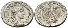 Gordian III (238-244). Seleucis and Pieria, Antioch. BI Tetradrachm (28mm, 11.03g), AD 242-44. Laureate, draped and cuirassed bust r. R/ Eagle standin...