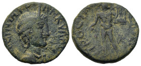 Tranquillina (241-244). Pisidia, Prostanna. Æ (21.5mm,6g). Diademed and draped bust of Tranquillina, r. R/Apollo standing facing, head right, holding ...