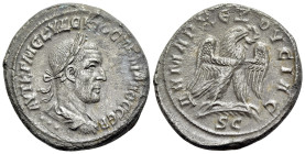 Trajan Decius (249-251). Seleucis and Pieria, Antioch. AR Tetradrachm (27.5mm, 11.62g, 6h). AD 250-1. Laureate, draped and cuirassed bust r., seen fro...