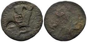 Claudius (41-54). Æ As (28.6mm,7.6g). Uncertain mint. Laureate bust of Claudius l. with three countermark. To be catalog.