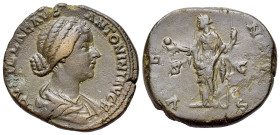 Lucilla (Augusta, 164-182). Æ Sestertius (31mm, 20.62g). Rome, 161-2. Draped bust r. R/ Venus standing l., holding apple and sceptre. RIC III 1763 (Au...