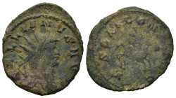 Gallienus (253-268). Æ Radiate (20mm,3.2g). Rome. Radiate head r. R/ Pegasos leaping r. MIR 712b; RIC 283.
