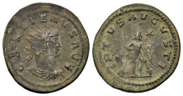 Gallienus (253-268). Antoninianus (21.7mm,3.7g). Antioch. Radiate, draped and cuirassed bust r. R/Herakles standing r., leaning on club with lion skin...