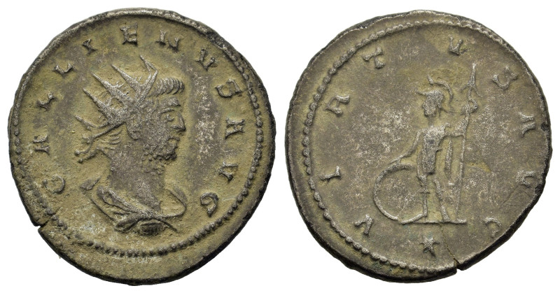 Gallienus (253-268). Ӕ Radiate (21.3mm.3.7g). Mediolanum. Radiate head r. R/ Vir...