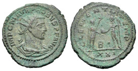 Probus (276-282). Æ Radiate (21mm, 3.90g, 12h). Antioch, AD. 276. IMP C M AVR PROBVS P F AVG, radiate, draped and cuirassed bust of Probus r. R/ CLEME...