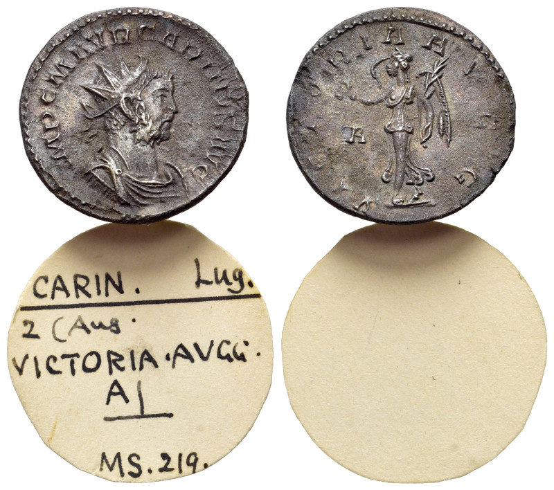 Carinus (283-285). Radiate (22mm, 3.11g). Lugdunum. Radiate, draped and cuirasse...