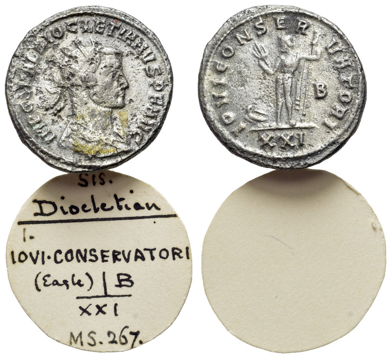 Diocletian (284-305). Radiate (22mm, 4.25g). Siscia, 287. Radiate, draped and cu...