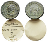 Diocletian (284-305). Radiate (21mm, 4.31g). Antioch, 285-293. Radiate, draped and cuirassed bust r. R/ Jupiter standing r., holding globe and sceptre...