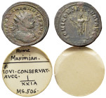 Maximianus Herculius (286-305). Æ Antoninian (24mm, 4.32g, 12h). Rome. Radiate, draped and cuirassed bust of Maximian to r. R/ Jupiter, nude but for c...