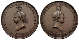 Great Britain. George III (1760-1820). Medal (29mm,9.3g). Laureate head of George, Prince of Wales l., crown with three feathers over head. R/ Head of...