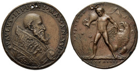 Italy, Papal (Papal state). Paul III (1534-1549). Æ Medal (40mm,37.2g). After a work by Alessandro Cesati "il Grechetto". PAVLVS III PONT MAX AN XVI, ...