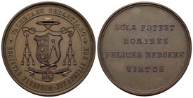 Italy, Rome. Æ Medal 1900. Valeriano Sebastiano, primicerio dell'Arciconfraternita di S. Eligio de' Ferrari in Roma. Æ (43mm,30g).