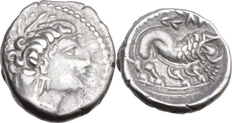Celtic World. Southern Gaul, Insubres. AR Drachm, imitating Massalia. 2nd centur...