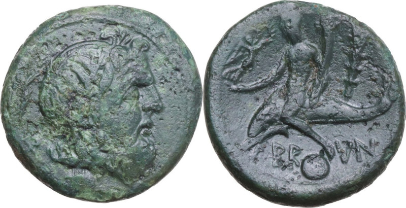 Greek Italy. Southern Apulia, Brundisium. AE Uncia, c. 215 BC. Obv. Head of Pose...