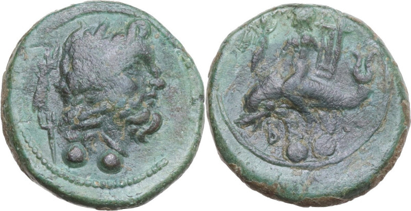 Greek Italy. Southern Apulia, Brundisium. AE Sextans, c. 212-200 BC. Obv. Head o...