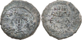 Ostrogothic Italy, Baduila (541-552). AE Decanummium. Rome mint, c. 549-552. Obv. [dN BADVILA REX]. Crowned and draped bust facing. Rev. DN B/ ADV/ EL...