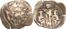 Andronicus II and Michael IX (1295-1320). EL Hyperpyron, Constantinople mint, 1294-1303. Obv. Half-length facing figure of the Theotokos, orans, withi...