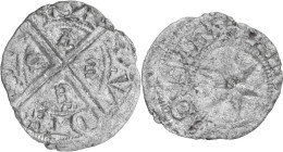 Amedeo V di Savoia (1285-1323). Denaro piccolo di Savoia, Chambery o San Sinforiano d'Ozon. Simonetti 5; Biaggi 39; MIR (Savoia) 47. AG. 0.58 g. 17 mm...