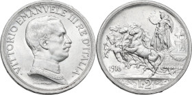 Vittorio Emanuele III (1900-1943). 2 lire 1916. MIR (Savoia) 1142c; Pag. (decimali) 739. AG. 10.02 g. 27 mm. Minimi segnetti. qFDC.