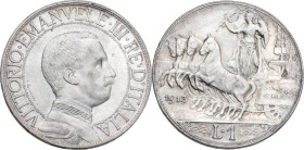 Vittorio Emanuele III (1900-1943). Lira 1913. MIR (Savoia) 1146e; Pag. (decimali) 772. AG. 5 g. 23 mm. Metallo lucente. FDC.