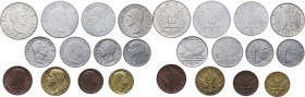 Vittorio Emanuele III (1900-1943). Serie 1939 comprendente 2 lire, lira, 50 centesimi, 20 centesimi, 10 centesimi e 5 centesimi. Gli esemplari delle 2...