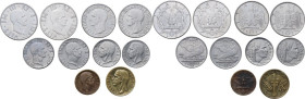 Vittorio Emanuele III (1900-1943). Serie 1940 comprendente 2 lire, lira, 50 centesimi, 20 centesimi, 10 centesimi e 5 centesimi. NI, BR. Gli esemplari...