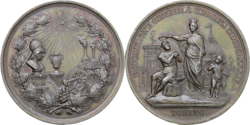 Regnando Umberto I (1878-1900). Medaglia 1884 per l'Esposizione Generale Italian...