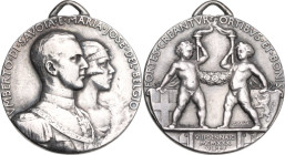 Umberto II di Savoia (1904-1983). Medaglia 1930 A. VIII per le nozze di Umberto di Savoia e Maria Jose del Belgio. Cf. Casolari VIII/29. AG. 6.41 g. 2...