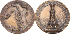 Medaglia 1917, celebrativa del monumento di Dante a Trento. D/ Sì COM'A POLA - PRESSO DEL QUARNARO - CHE ITALIA CHIVDE E I SVOI - TERMINI BAGNA. Carti...