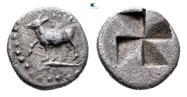 Thrace. Byzantion circa 340-320 BC. Trihemiobol AR
