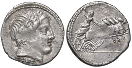 ROMANE REPUBBLICANE - ANONIME - Monete senza il nome del monetiere (143-81a.C.) - Denario B. 226; Cr. 350A/2 (AG g. 3,93)

Status: BB

Notes: