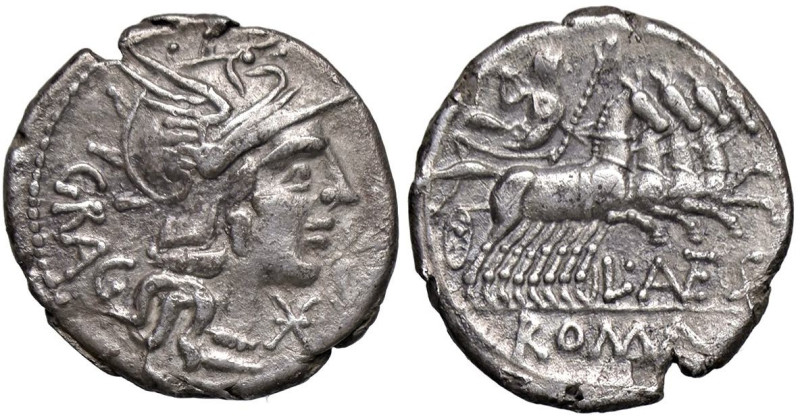 ROMANE REPUBBLICANE - ANTESTIA - L. Antestius Gragulus (136 a.C.) - Denario B. 9...
