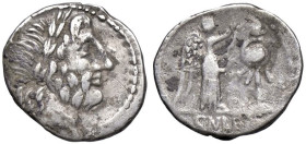ROMANE REPUBBLICANE - CORNELIA - Cn. Cornelius Lentulus Clodianus (88 a.C.) - Quinario B. 51; Cr. 345/2 (AG g. 1,79)

Status: qBB/MB+

Notes: