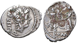 ROMANE REPUBBLICANE - EGNATULEIA - C. Egnatuleius C. f. (97 a.C.) - Quinario B. 1; Cr. 333/1 (AG g. 1,74) Ossidazioni

Status: qBB

Notes: Ossidaz...