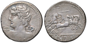 ROMANE REPUBBLICANE - LICINIA - C. Licinius L. f. Macer (84 a.C.) - Denario B. 16; Cr. 354/1 (AG g. 3,99)

Status: BB+

Notes: