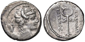 ROMANE REPUBBLICANE - PLAETORIA - M. Plaetorius M. f. Cestianus (67 a.C.) - Denario B. 5; Cr. 405/5 (AG g. 4)

Status: BB+

Notes: