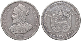 ESTERE - PANAMA - Repubblica - 50 Centesimos de Balboa 1904 Kr. 5 NC AG

Status: bel BB

Notes:
