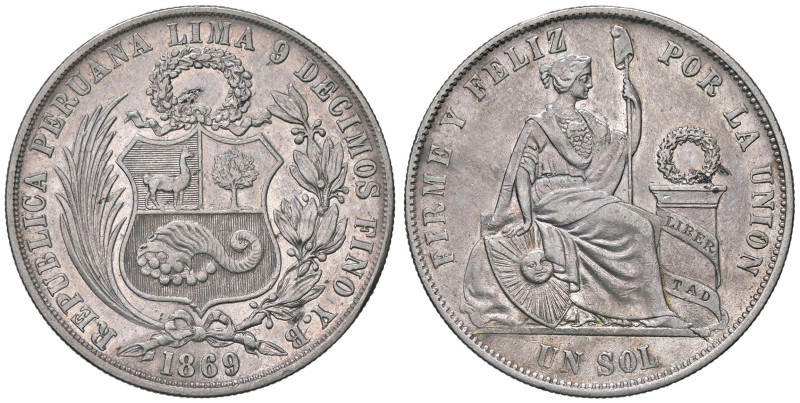 ESTERE - PERU' - Repubblica (1822) - Sol 1869 Kr. 196.3 AG

Status: BB-SPL

...