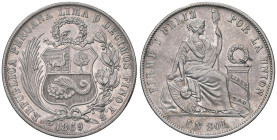 ESTERE - PERU' - Repubblica (1822) - Sol 1869 Kr. 196.3 AG

Status: BB-SPL

Notes: